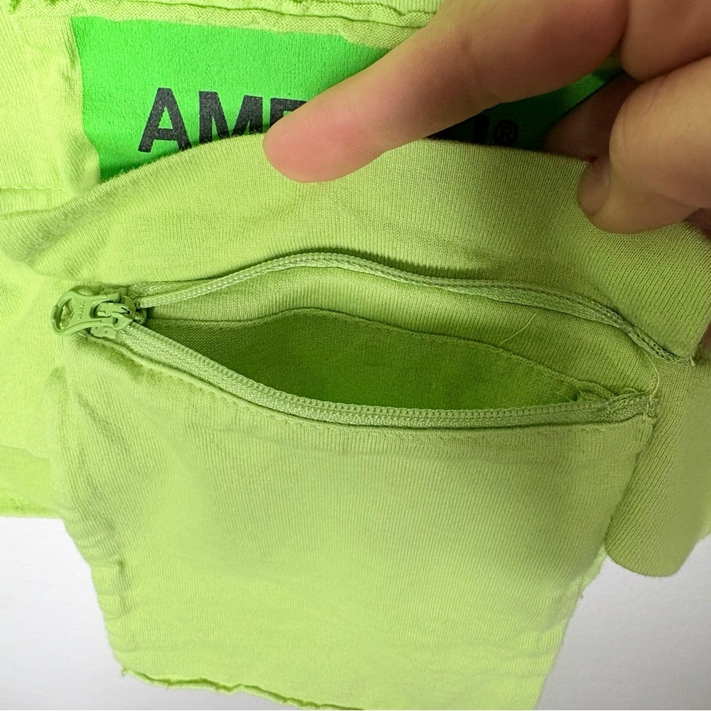 Ambush Neon Green Utility Waist Pocket T Shirt Small AW19 Japan - Picture 5 of 11